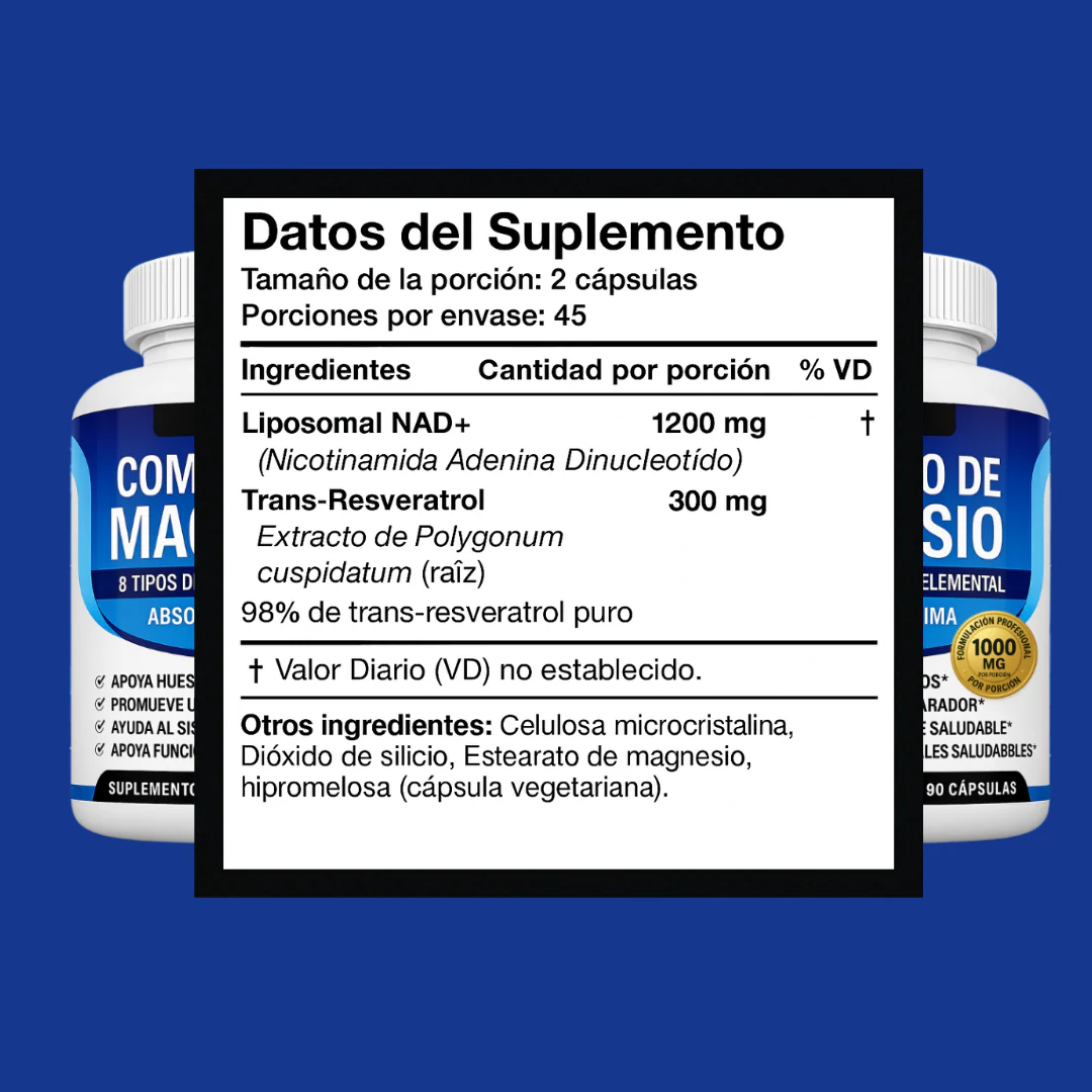 Magnesium Complex Supplement 8 Elemental 1000mg - Magnesium Glycinate, Citrate, Malate, Taurate, Chelated for Easy Absorption for Bones, Muscle, Recovery, Energy, Vegan Non-GMO 90 Capsules